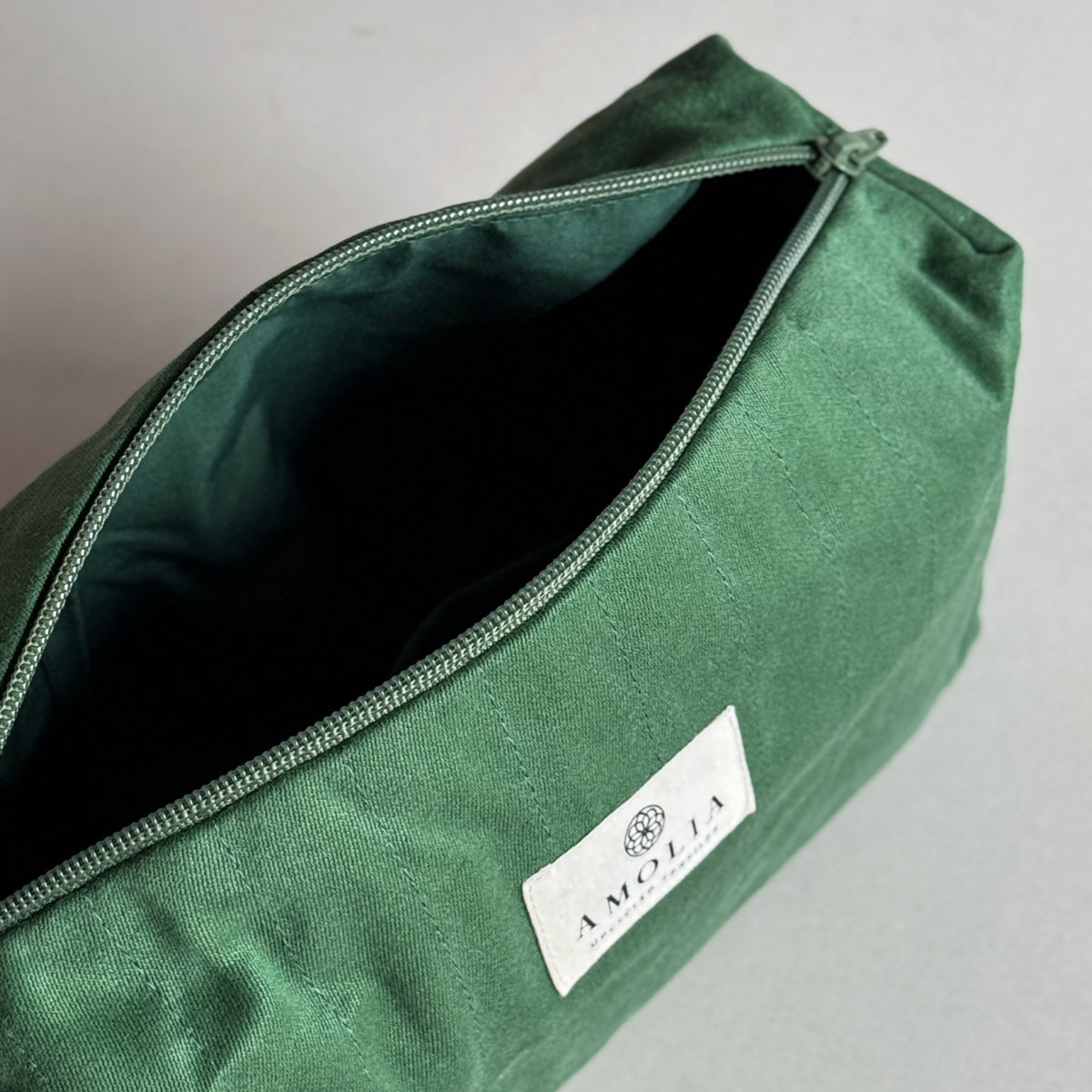 Upcycled Toiletry bag, small, green, Hugo