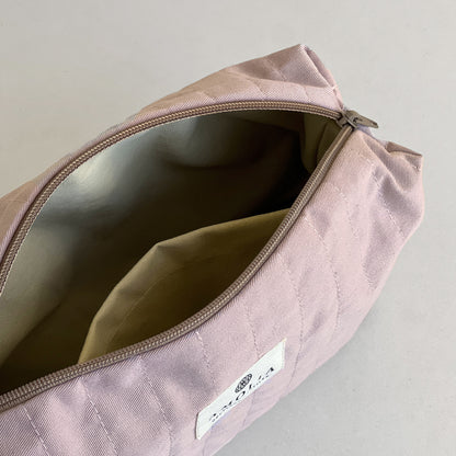 Upcycled toiletry bag, small, light pink, Alva