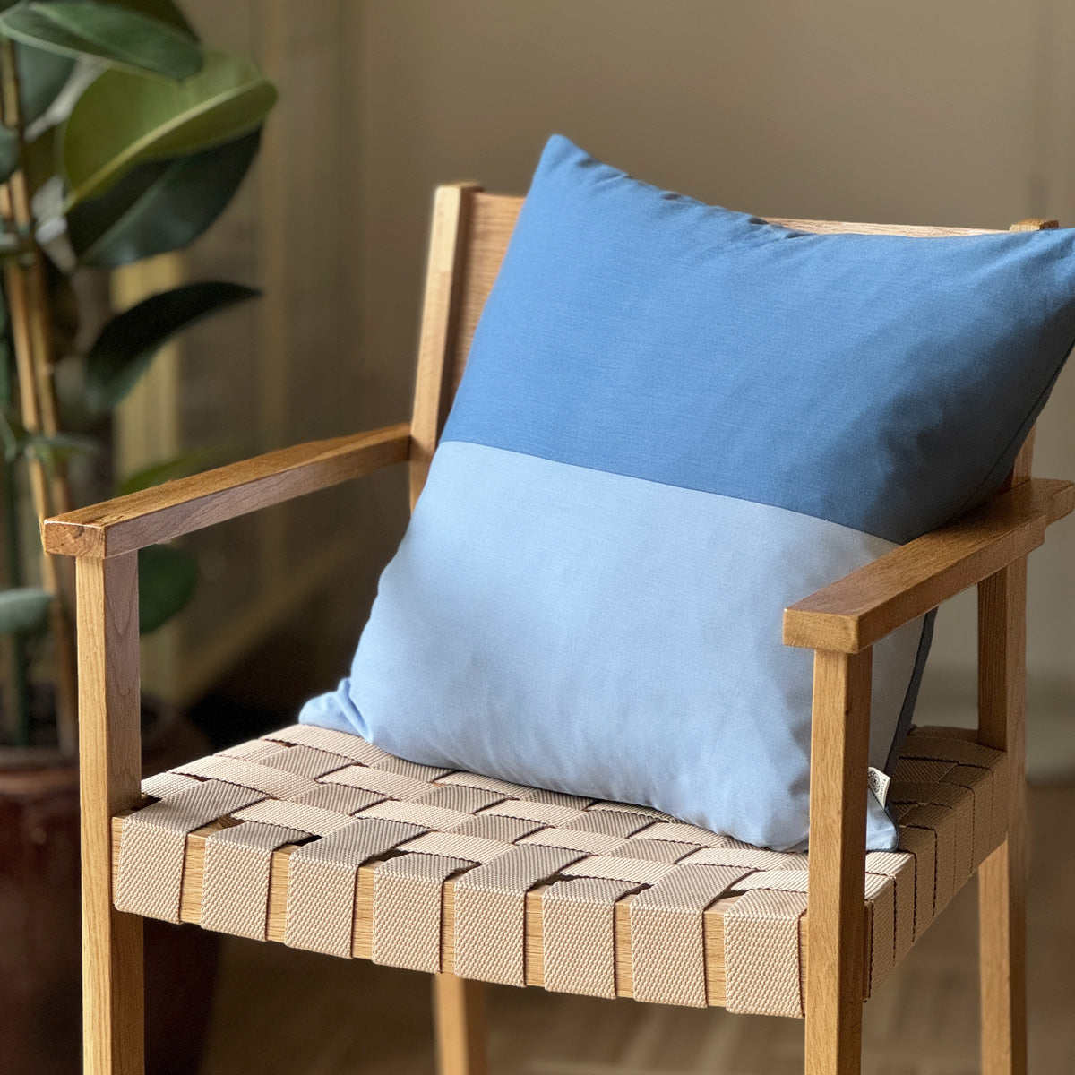 Upcycled cushion cover, 50x50cm, blue