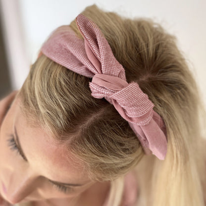 Upcycled hair tie, pink