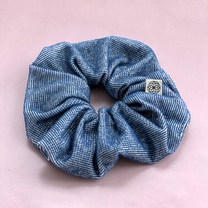 Upcycled scrunchie, blue